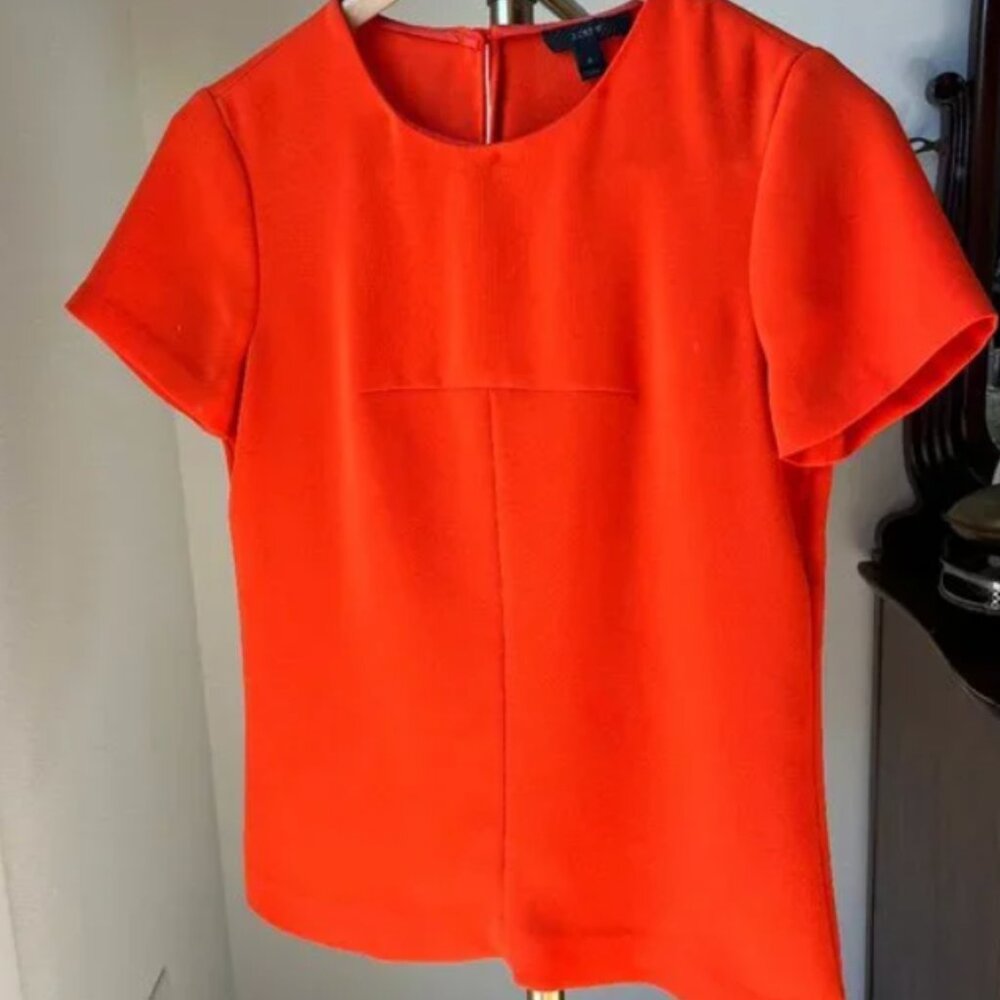 j. crew short sleeve crepe blouse tee - choral - size Small